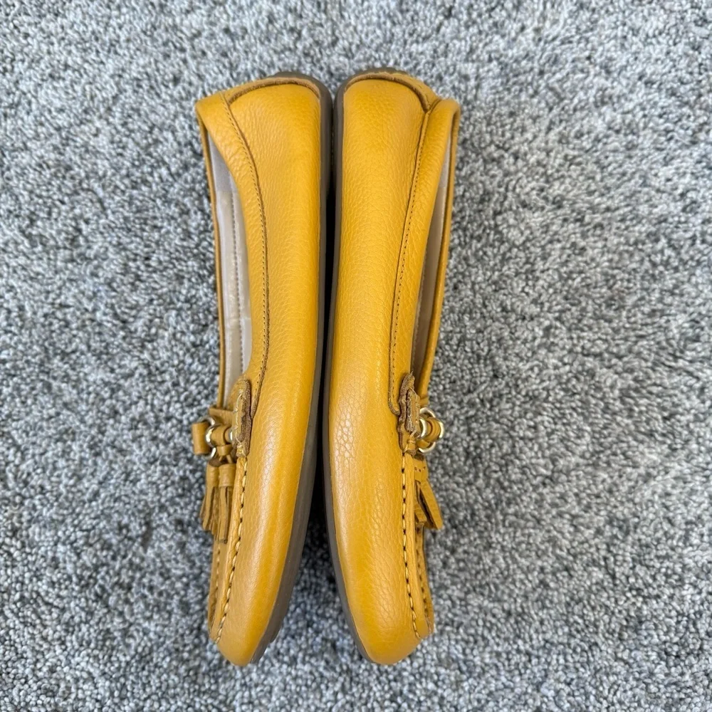 Talbots Yellow Genuine Leather Everson Tassel Driving Moccasins Women’s US 6.5 M